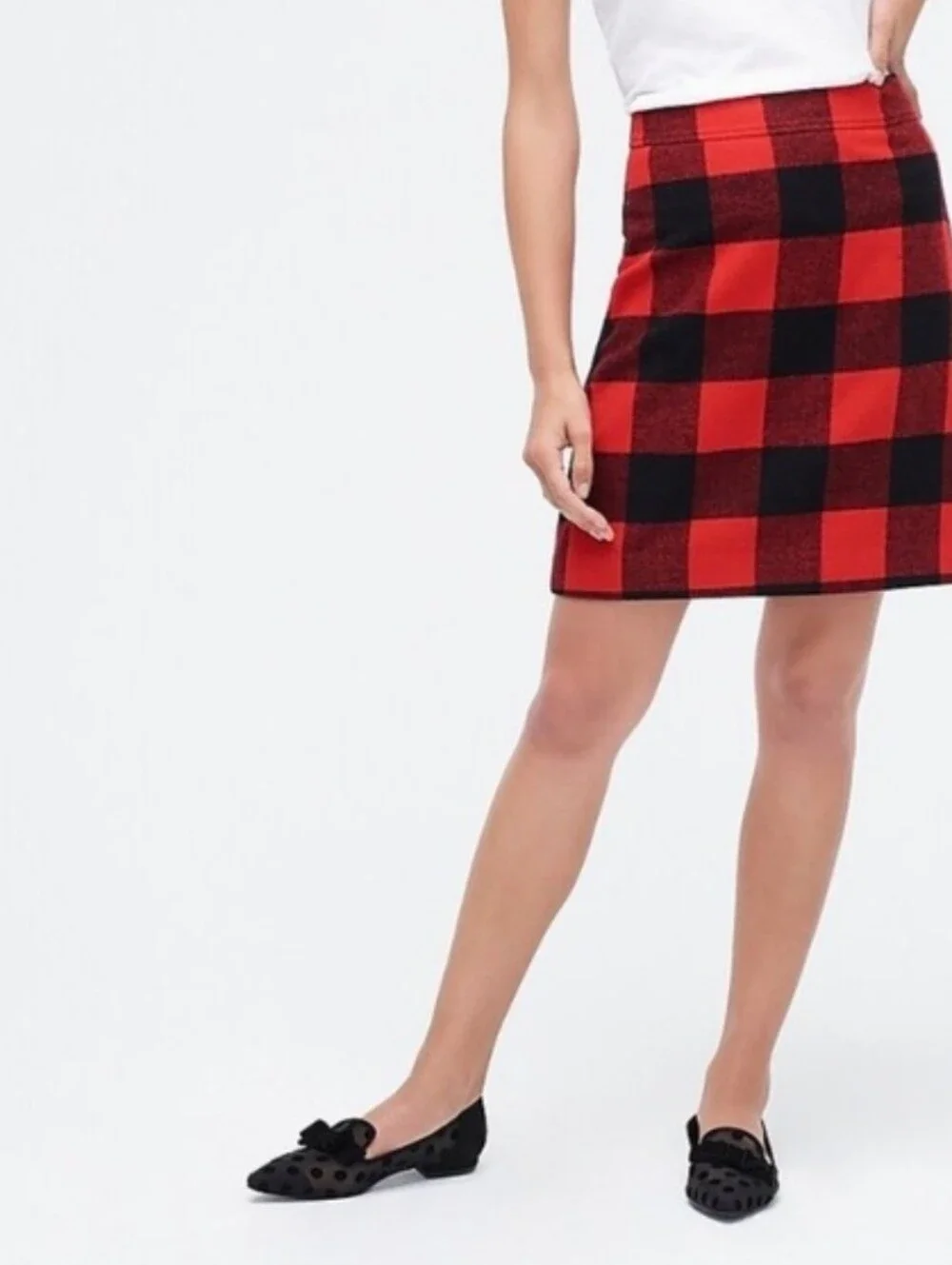 NWT $74 J.Crew Buffalo Check Plaid Skirt Mini Wool Blend